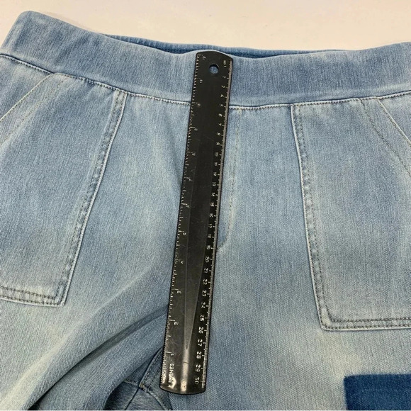 Logo Lori Goldstein Jeans Woman 14 Tall Knit Pull On Straight Pockets Stretch - Picture 11 of 14